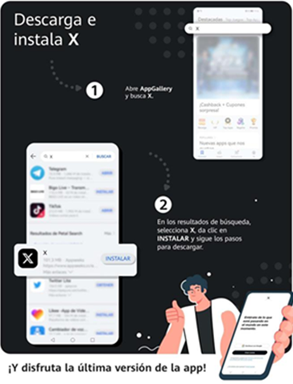 ¿Cómo obtener X (Twitter) en Huawei sin Play Store?